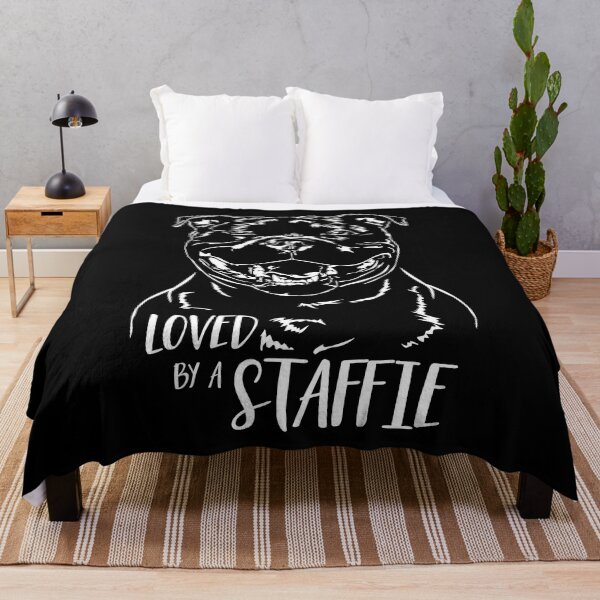 Item preview, Loved by a Staffie Staffordshire Bull Terrier Dog Quote designed and sold by dogarts.
