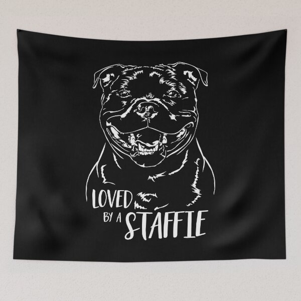 Item preview, Loved by a Staffie Staffordshire Bull Terrier Dog Quote designed and sold by dogarts.