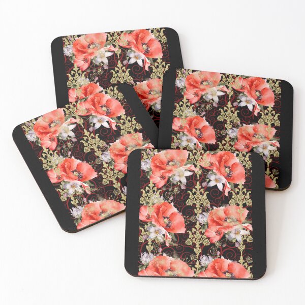 Item preview, Red Floral pattern v.1 designed and sold by MahaNagaART.