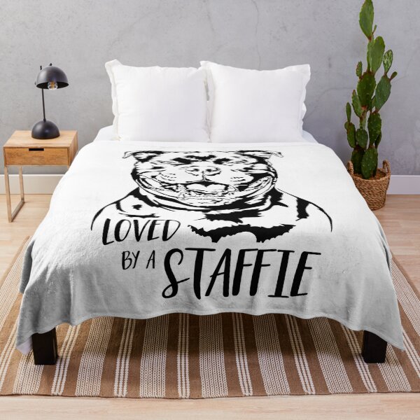 Item preview, Loved by a Staffie Staffordshire Bull Terrier Dog Quote designed and sold by dogarts.
