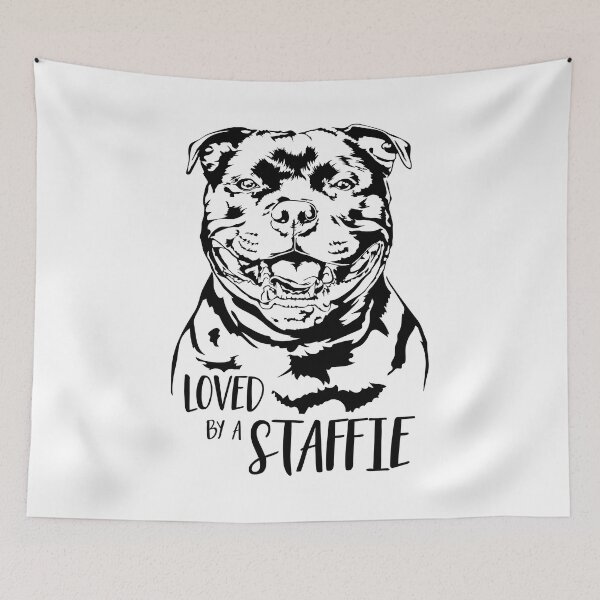 Item preview, Loved by a Staffie Staffordshire Bull Terrier Dog Quote designed and sold by dogarts.