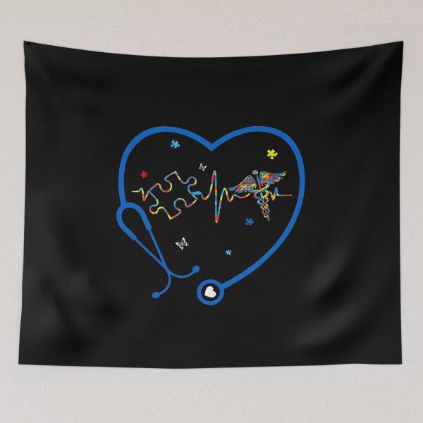 Item preview, Best Autism Nurse Ribbon Puzzle Awareness Scrub Nursing Life Nursery designed and sold by adsmod.
