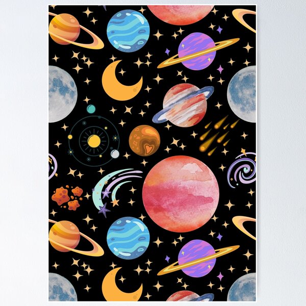 Item preview, Space - Planets Moons and Stars designed and sold by humnoo.