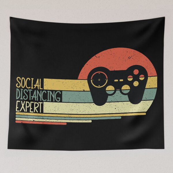 Item preview, Social Distance Expert Gaming Vintage Video Gamer designed and sold by Blok45.