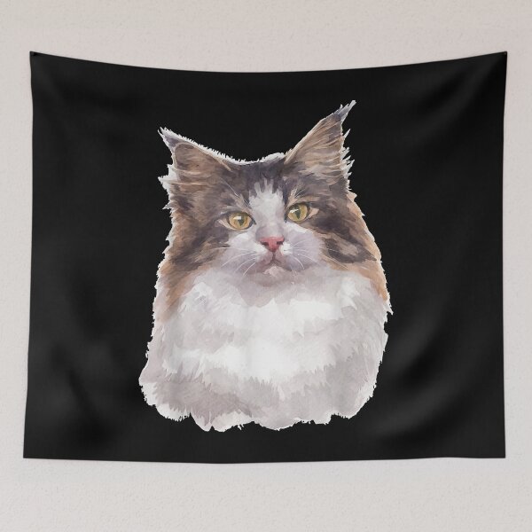 Item preview, Norwegian Forest Ca  Watercolor Art Norwegian Cat 51 designed and sold by whirrywacristeu.
