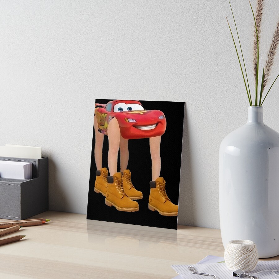 "Lightning McQueen With Legs" Art Board Print by erneshaletoya Redbubble
