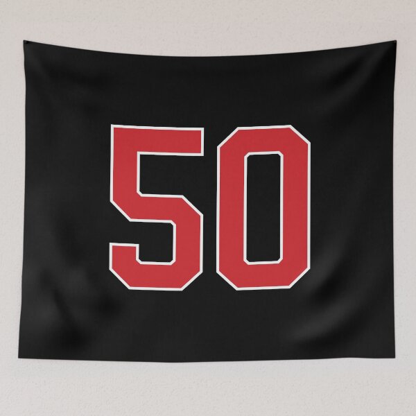 Item preview, Sports Number 50, red black color lucky sport fifty designed and sold by ArtIsParty.