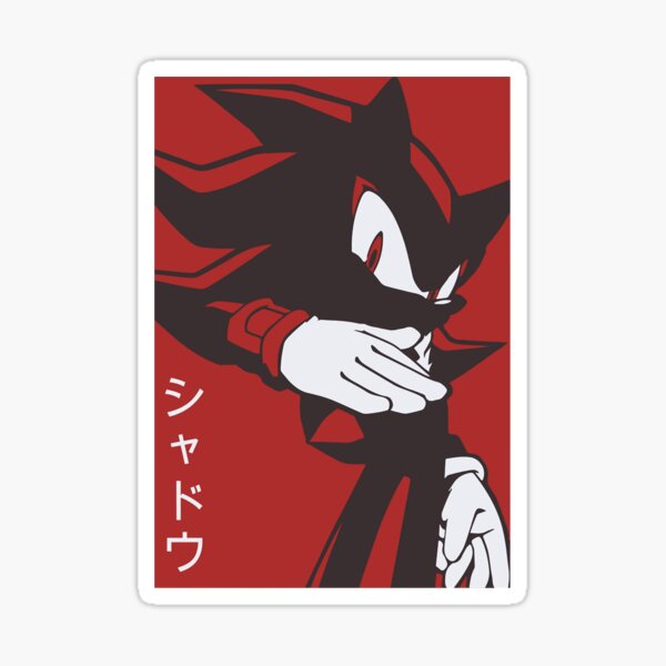 Vista previa del artículo con la obra «Normal Black Shadow Hedgehog estilo anime manga Fondo rojo», diseñado y vendido por bangamaliel.