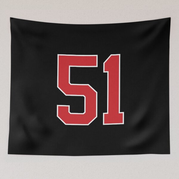 Item preview, Sports Number 51, red black color lucky sport fifty one designed and sold by ArtIsParty.
