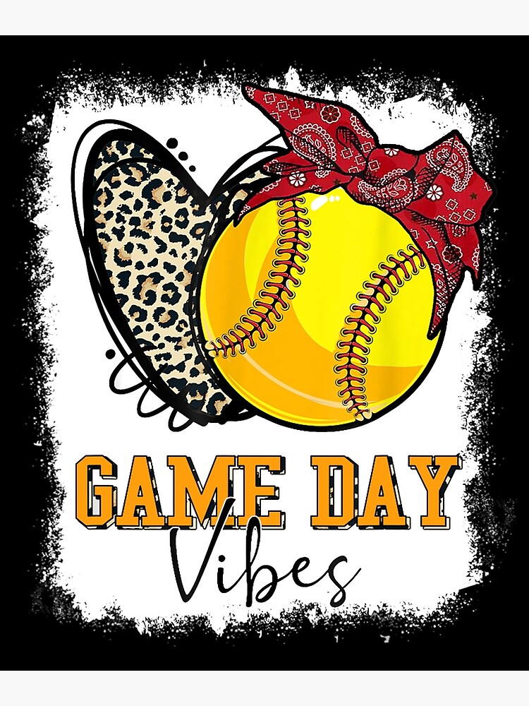 Game Day Baseball Life Softball Life Mom Mothers Day Leopard Poster