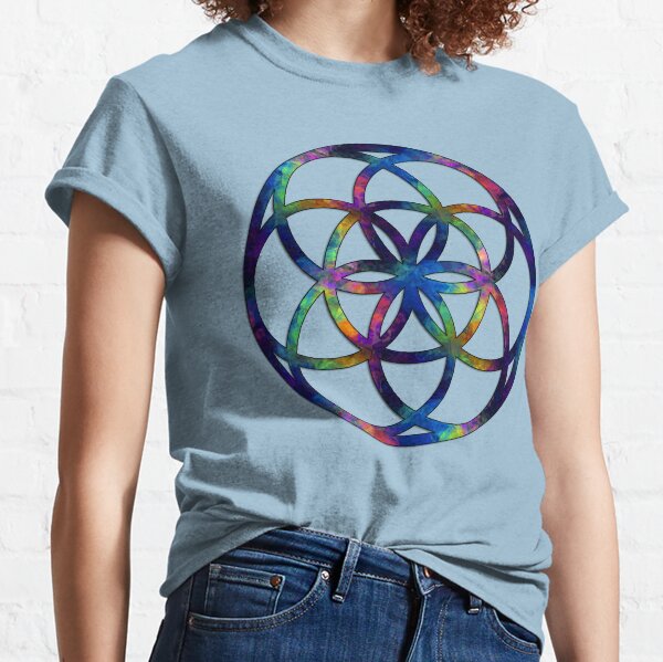 Flower of Life Men Shirt Sacred Geometry Tee Flower of Life -  Israel