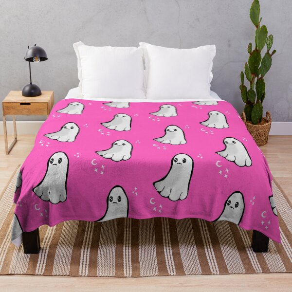 Item preview, Hot Pink Background Cute spooky ghost designed and sold by DemonicGloom.