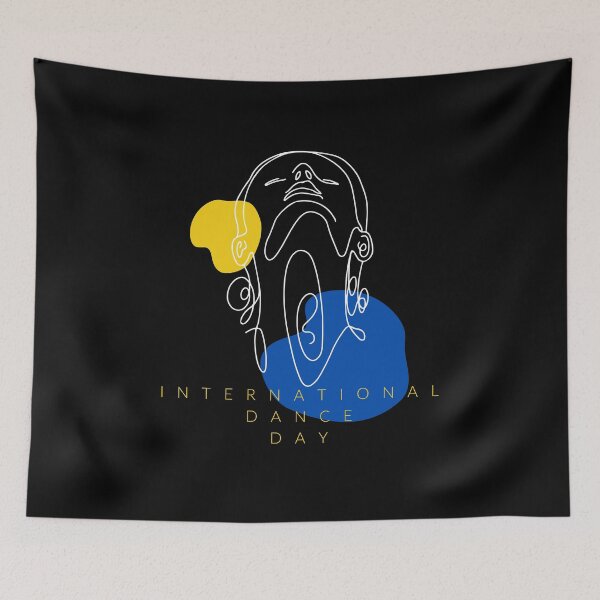 Item preview, International dance day design for the celebration of Dance on 29th of April blue end yellow designed and sold by M-Infinite.