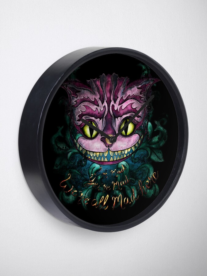 Alice in Wonderland Clock. Cheshire Cat Clock. Alice in Wonderland