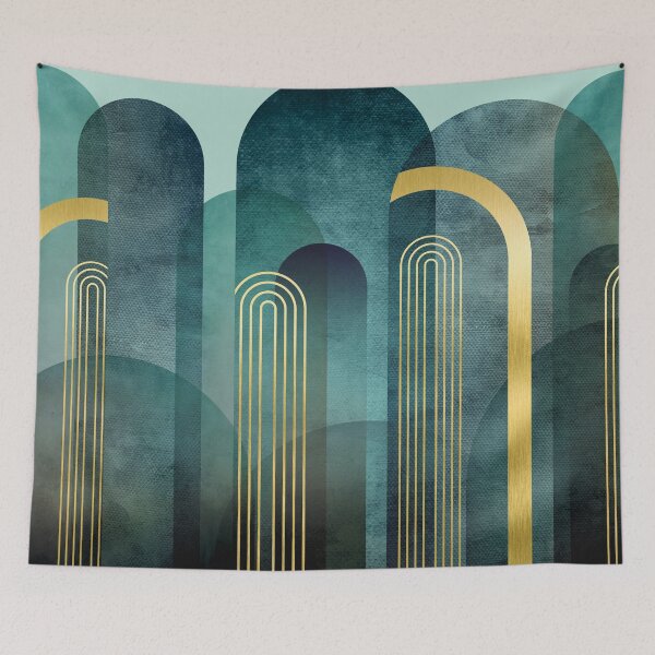Item preview, Teal Textured Arches designed and sold by UrbanEpiphany.
