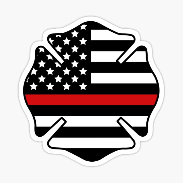  Evan Decals Thin Red line Distressed American Flag Firefighter  Cross Reflective Decal Vinyl Sticker 6 : Automotive