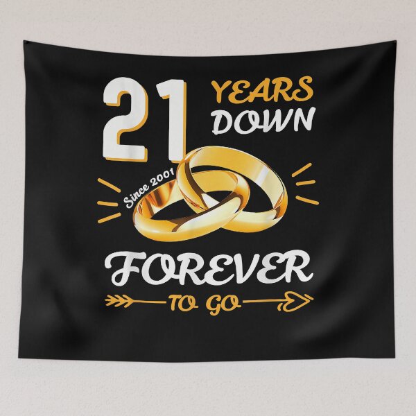 Item preview, Married Couple 21 Years Down Ring Forever To Go Since 2001 T-Shirt designed and sold by zemelshkas.