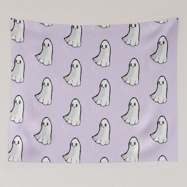 Item preview, Pastel Purple Background Cute spooky ghost  designed and sold by DemonicGloom.