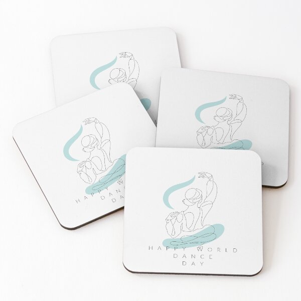 Item preview, Happy world dance day ballerina line art design blue shapes designed and sold by M-Infinite.