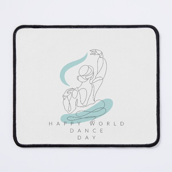 Item preview, Happy world dance day ballerina line art design blue shapes designed and sold by M-Infinite.