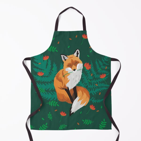 Item preview, cute fox with flower on green background designed and sold by Arctia.