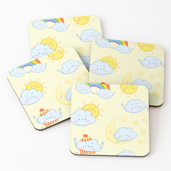 Item preview, Cute Kawaii Cloud, Sun, Moon, Stars and Rainbow Pattern designed and sold by NicoletaDesigns.