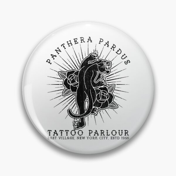 Item preview, Panthera Pardus, Old School Panther and Roses Tattoo Studio in New York designed and sold by Proverbial Wisdom Design.