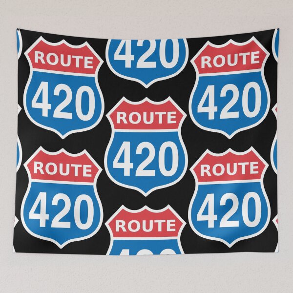 Item preview, Route 420 Red Blue White US highway sign designed and sold by Ebony Mann.