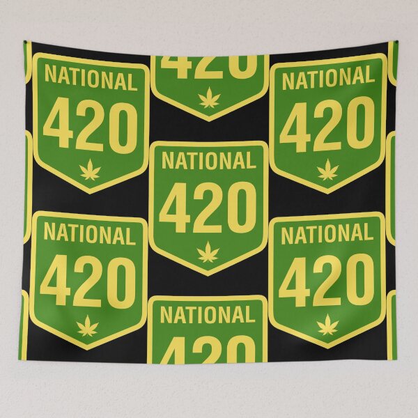 Item preview, Australia 420 Day National Highway 1 Green Yellow designed and sold by Ebony Mann.