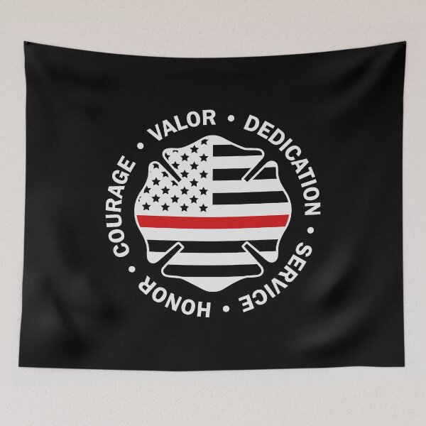 Item preview, Firefighter Badge Fire Department Fireman's Day With USA Flag designed and sold by Urlan.