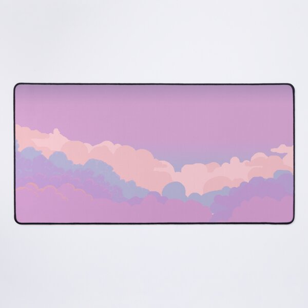 Pixel Clouds Desk Mat
