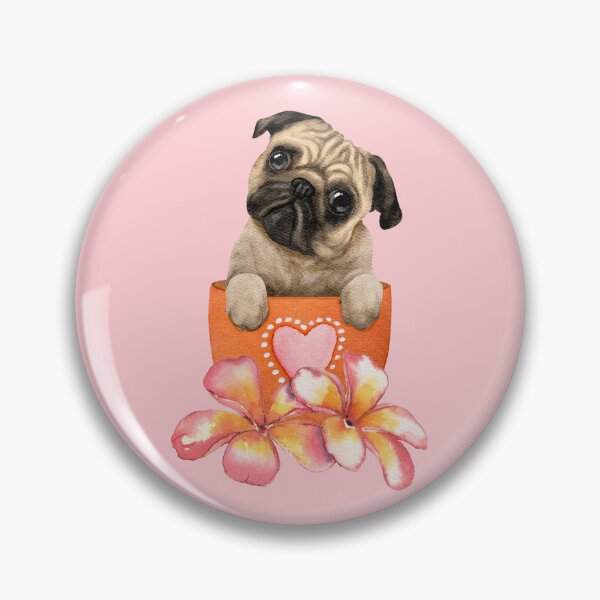 Item preview, Pug in a Flowerpot designed and sold by ChelleCreate.