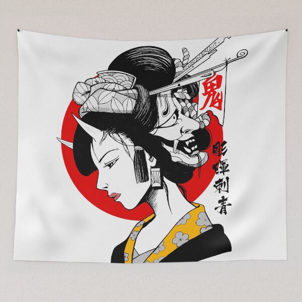 Item preview, Geisha Japanese Hannya Mask designed and sold by OWLvision33.