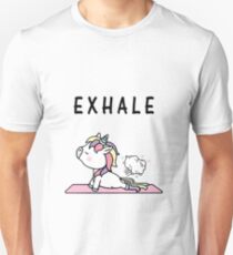 Exhale Unicorn Yoga Fart Unisex T-Shirt