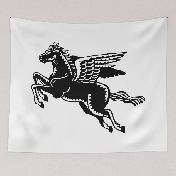 Item preview, Flying Horse - Black and White designed and sold by Artberry.