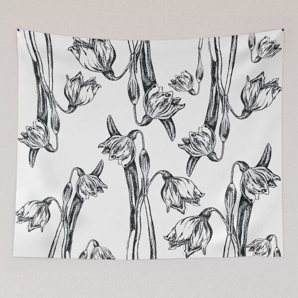 Item preview, Greyscale Snowdrop Pattern designed and sold by London-Fields.