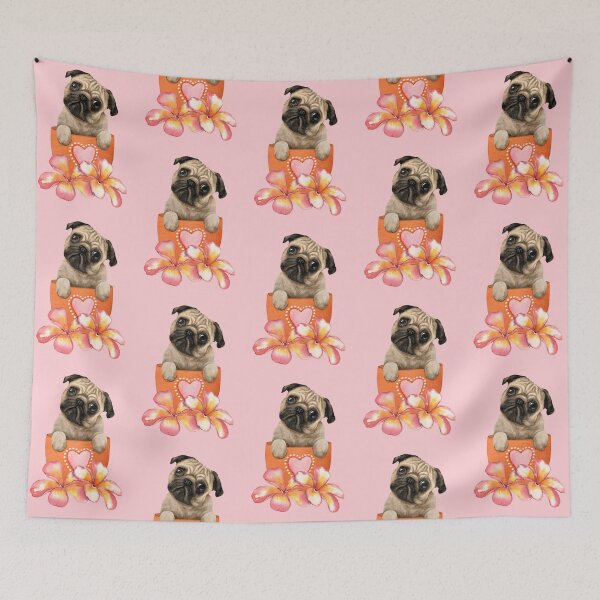 Item preview, Pug in a Flowerpot designed and sold by ChelleCreate.