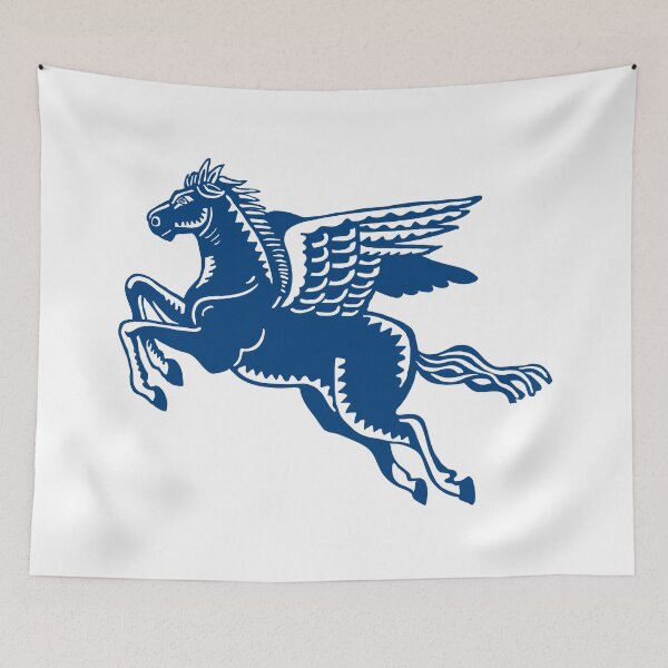 Item preview, Flying Horse - Indigo Style Blue and White designed and sold by Artberry.
