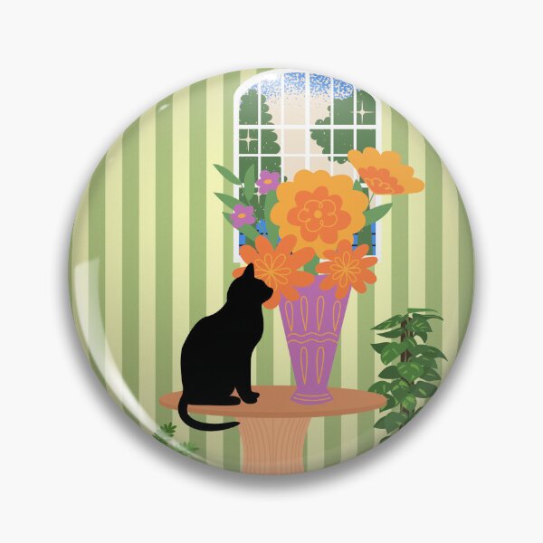 Item preview, House Panther Admiring Flowers designed and sold by leBoosh-Designs.