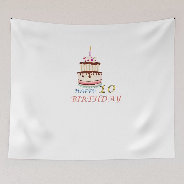 Artikelvorschau, 10. Geburtstag - glücklicher 10. Geburtstags-Aufkleber entworfen und verkauft von TheArttStore.