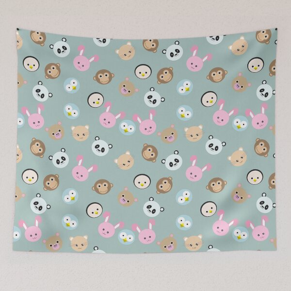 Item preview, Cute animal faces seamless pattern  designed and sold by Cheni-Yathri.