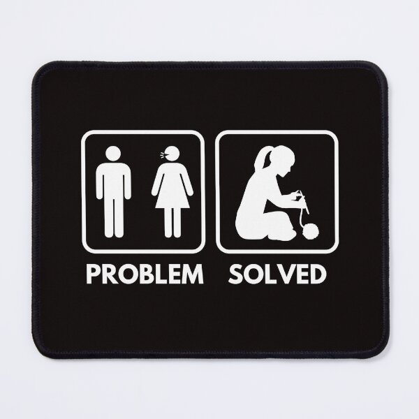 Item preview, Problem Solved, Knitting, Knitting Quote, Funny Crochet designed and sold by Aerial Addicts.