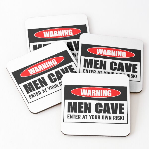 Item preview, Man cave funny warning signs ENTER AT YOUR OWN RISK! , WARNING MEN CAVE ENTER AT YOUR OWN RISK stickers  designed and sold by cizito.