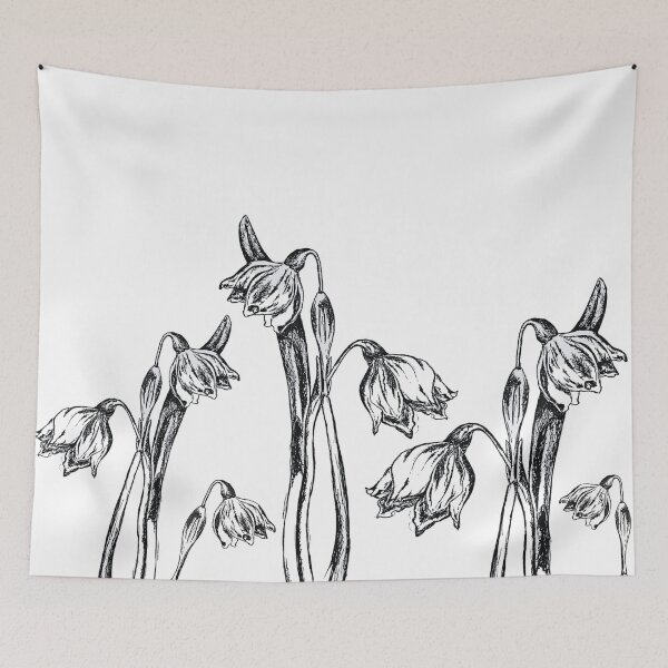 Item preview, Greyscale Snowdrop Field designed and sold by London-Fields.