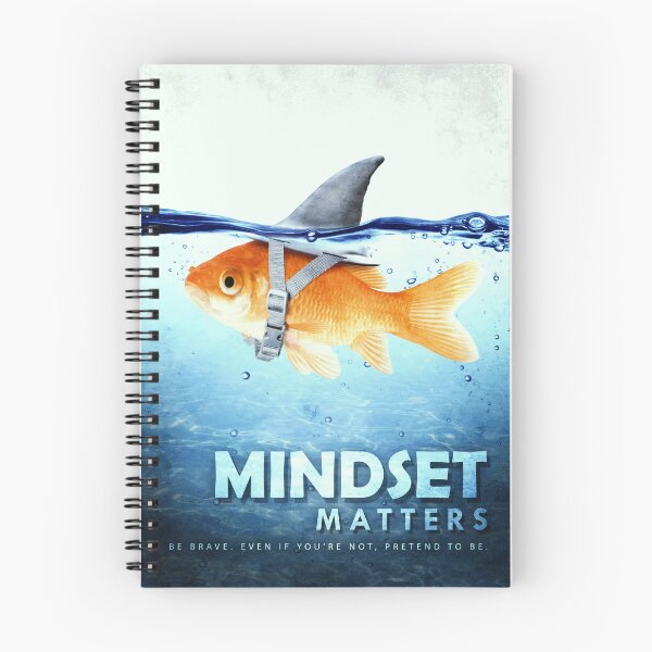 Item preview, Mindset Matters Motivational Office Decor Entrepreneur Mindset Is Everything Fish Shark Illustration designed and sold by SuccessHunters.