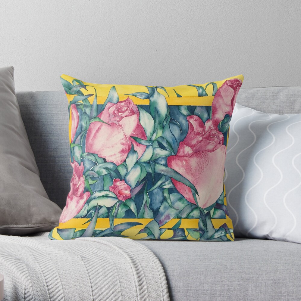 Rose Buds Throw Pillow