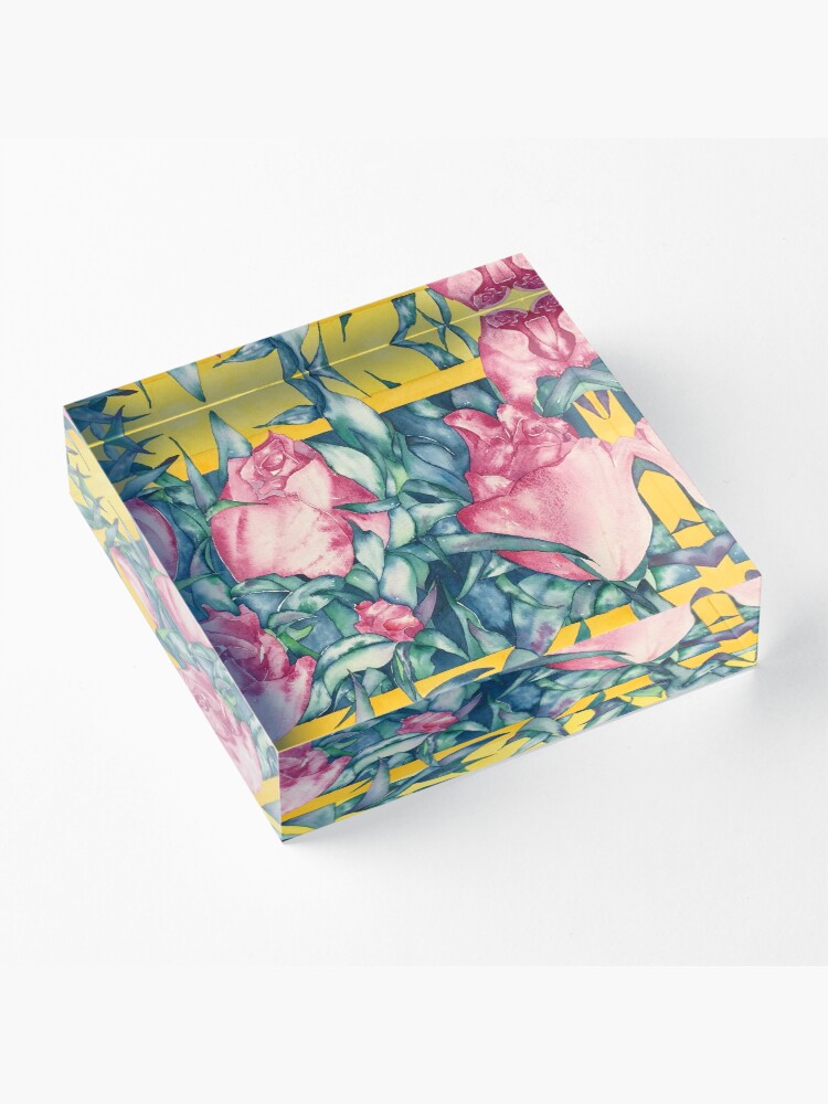 Alternate view of Rose Buds Acrylic Block