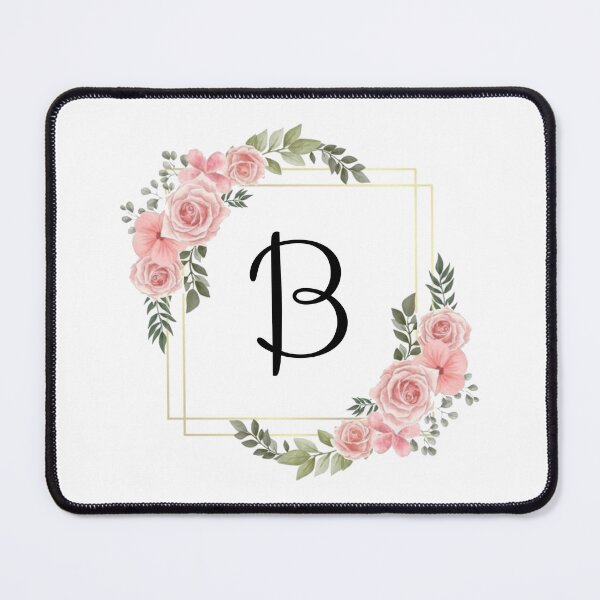 Item preview, Monogram Letter B | Pink Floral Design with Gold Edges designed and sold by JustSeasons.