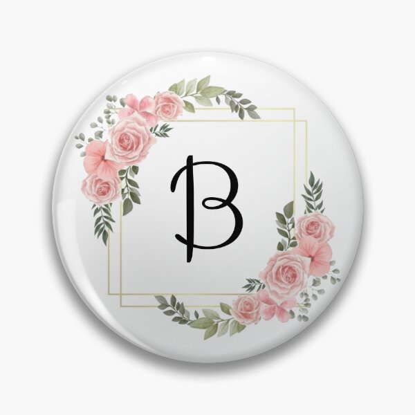 Item preview, Monogram Letter B | Pink Floral Design with Gold Edges designed and sold by JustSeasons.