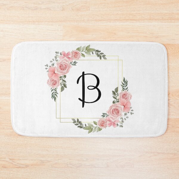 Item preview, Monogram Letter B | Pink Floral Design with Gold Edges designed and sold by JustSeasons.